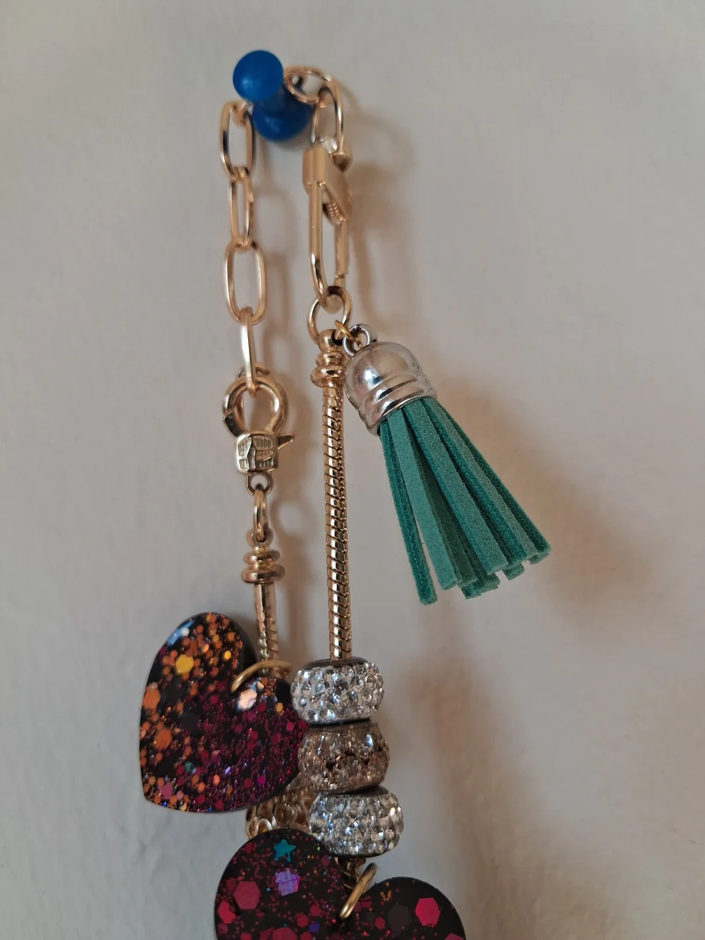 Cute Logo Black Cherry Logo Tassel Heart Keychain Charm
